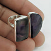 Natural Amethyst Gemstone Cocktail Tribal Purple Ring 925 Silver M10