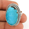 Gift For Woman Cocktail Vintage Ring 925 Silver Natural Turquoise L7