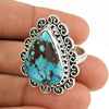Natural Turquoise 925 Silver Solitaire Artisan Look Ring For Women M7