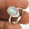 Tear Drop Natural Rainbow Moonstone 925 Silver Ring Gift For Women Girls