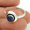 Natural Lapis Lazuli Gemstone Cocktail Boho Ring 925 Sterling Silver T8