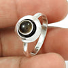 Natural Smoky Quartz Gemstone Statement Boho Ring 925 Sterling Silver U8