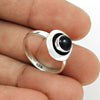 Natural Black Onyx Gemstone Statement Vintage Ring 925 Silver For Women S9