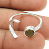 Natural Smoky Quartz Gemstone Solitaire Open Ring 925 Sterling Silver O27