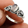 Gift For Woman Natural Rose Quartz Cocktail Tribal Ring 925 Silver Q3