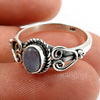 Natural Chalcedony Gemstone 925 Silver Solitaire Boho Ring For Girls R11
