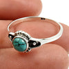 Gift For Woman Natural Turquoise Solitaire Vintage Ring 925 Silver W12