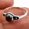 Natural Garnet Gemstone Solitaire Boho Ring 925 Silver For Women I2