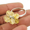Gift For Woman Natural Citrine Gemstone Beaded Ring 925 Silver L8