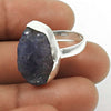 Gift For Woman Rough Stone Natural Iolite Cocktail Boho Ring 925 Silver