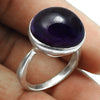 Natural Amethyst Gemstone Solitaire Purple Ring 925 Sterling Silver Y11