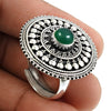 Wedding Gift For Her 925 Silver Natural Green Onyx Solitaire Adjustable Ring