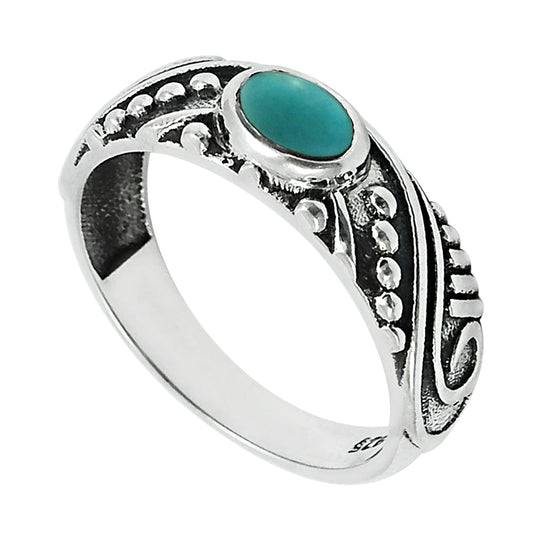 Natural Turquoise Sterling Silver Mother Handmade Ethnic Statement New Ring