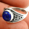 Gift For Her Solid 925 Silver Natural Lapis Lazuli Cocktail Ring Z5