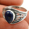 Natural Blue Pear Shape Lapis Lazuli 925 Silver Luxury Ring Woman Gift