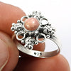 Natural Rhodochrosite Gemstone 925 Silver Stress Relief Ring Women Gift
