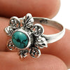 Gift For Woman Natural Turquoise Cocktail Vintage Ring 925 Silver F7