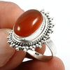 Gift For Her Natural Carnelian Statement Ring 925 Sterling Silver Z21
