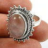 Gift For Woman 925 Silver Natural Rose Quartz Cocktail Tribal Ring Y15