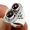 Natural Garnet Gemstone Statement Tribal Red Ring 925 Sterling Silver R1