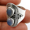 Gift For Her 925 Silver Natural Chalcedony Statement Boho Ring Y21