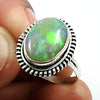 925 Sterling Silver Natural Opal Gemstone Ring Size 8