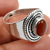 Natural Carnelian Mother Bohemian Bezel Statement Ring 925 Sterling Silver