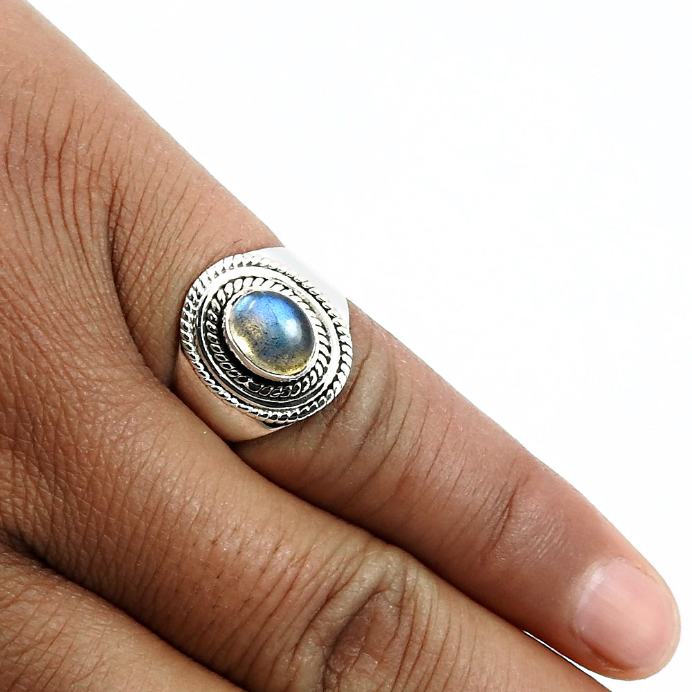 Gift For Her Labradorite Gemstone Jewelry 925 Sterling Silver Ring V11