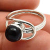 Natural Black Onyx Gemstone 925 Silver Solitaire Boho Ring For Women Y25