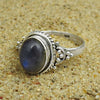 Labradorite Stone Engagement Bezel Cocktail Vintage Ring Sterling Silver
