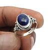 Gift For Her Natural Lapis Lazuli Statement Bohemian Ring 925 Silver Q4