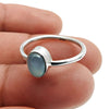 Natural Chalcedony 925 Sterling Silver Ethnic Mother Boho Statement Ring
