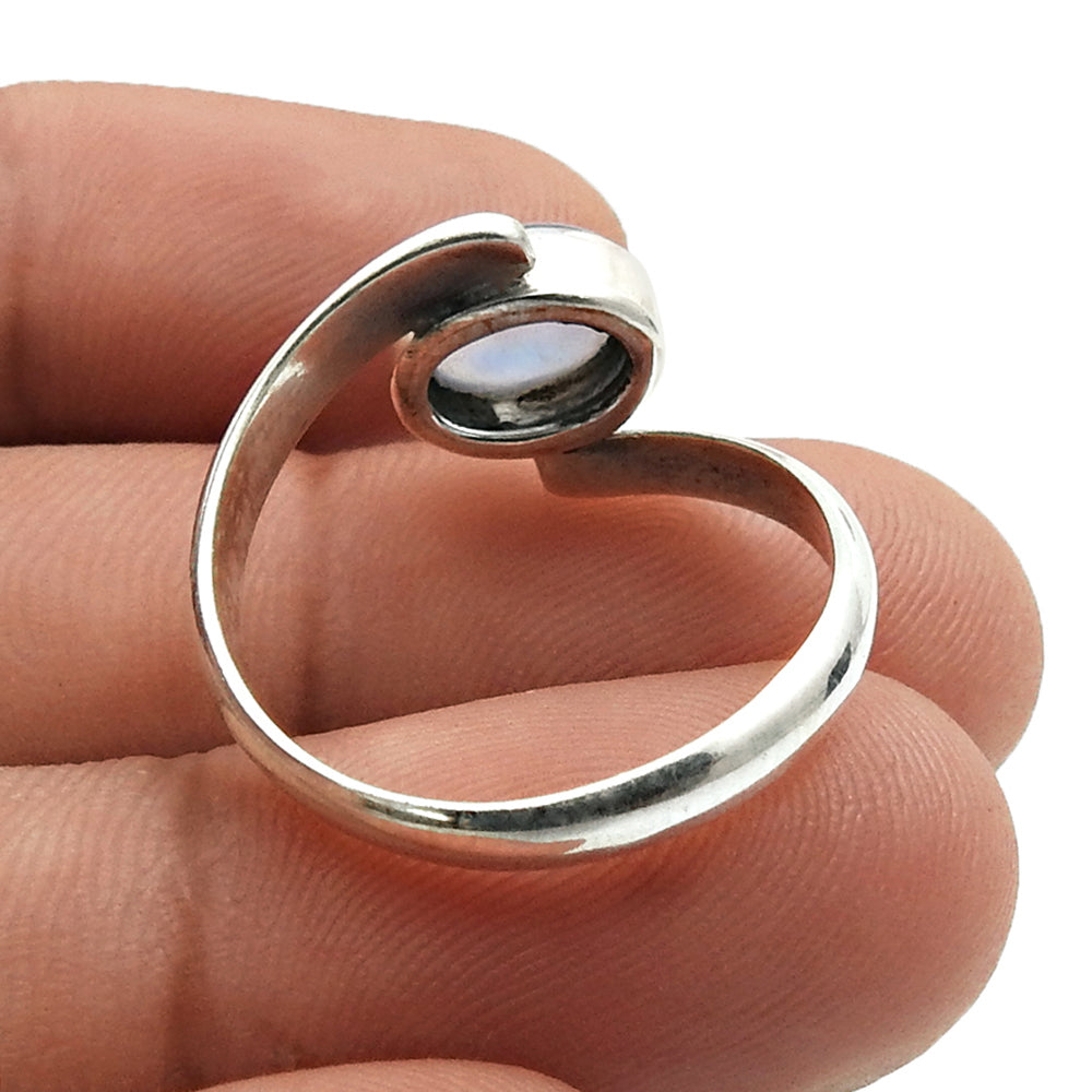 Gift For Woman Natural Labradorite Cocktail Boho Ring 925 Silver M17