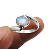 Rainbow Moonstone Ring 925 Sterling Silver Jewelry Gift For Her E80