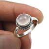 Natural Rose Quartz 925 Silver Cocktail Tribal Ring For Women A33