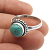 Turquoise Gemstone Mother Tribal Statement Sisters Day Ring Sterling Silver
