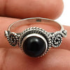 Gift For Women Statement Vintage Ring 925 Silver Natural Black Onyx D50