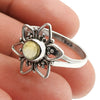 Gift For Woman 925 Silver Natural Citrine Statement Flower Ring S17