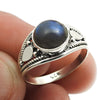 Gift For Woman Natural Labradorite Cocktail Tribal Ring 925 Silver J8