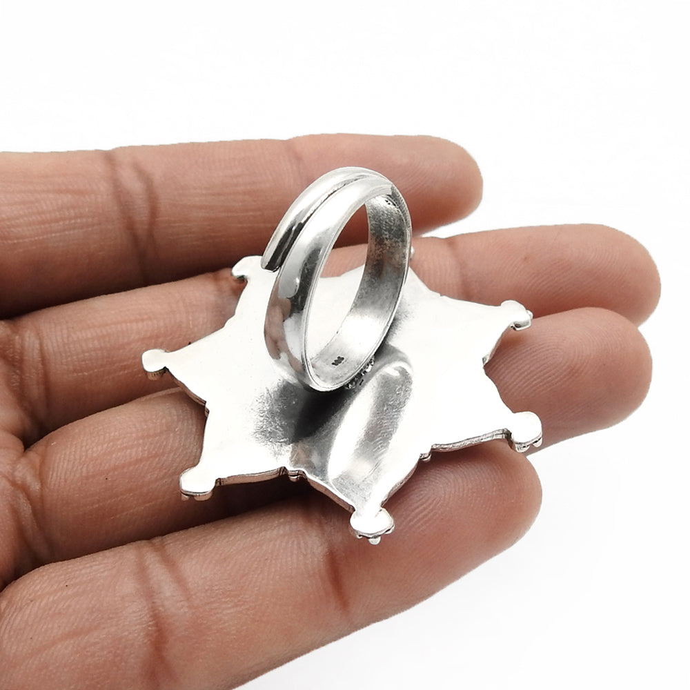 Ruby Gemstone 925 Sterling Silver Victoria Empress Cocktail Ring