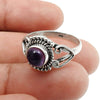Natural Amethyst Gemstone 925 Sterling Silver Cocktail Ring For Girls E15