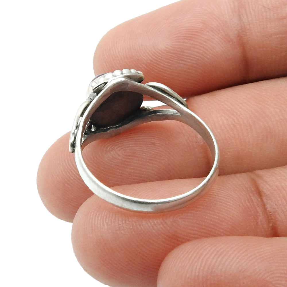 Natural Amethyst Gemstone 925 Sterling Silver Cocktail Ring For Girls E15