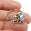 Gift For Woman Natural Rose Quartz Cocktail Ring 925 Silver M15