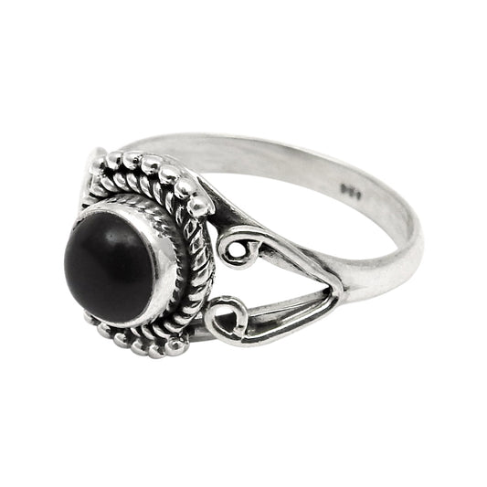 Gift For Woman 925 Silver Natural Black Onyx Gemstone Cocktail Ring S15