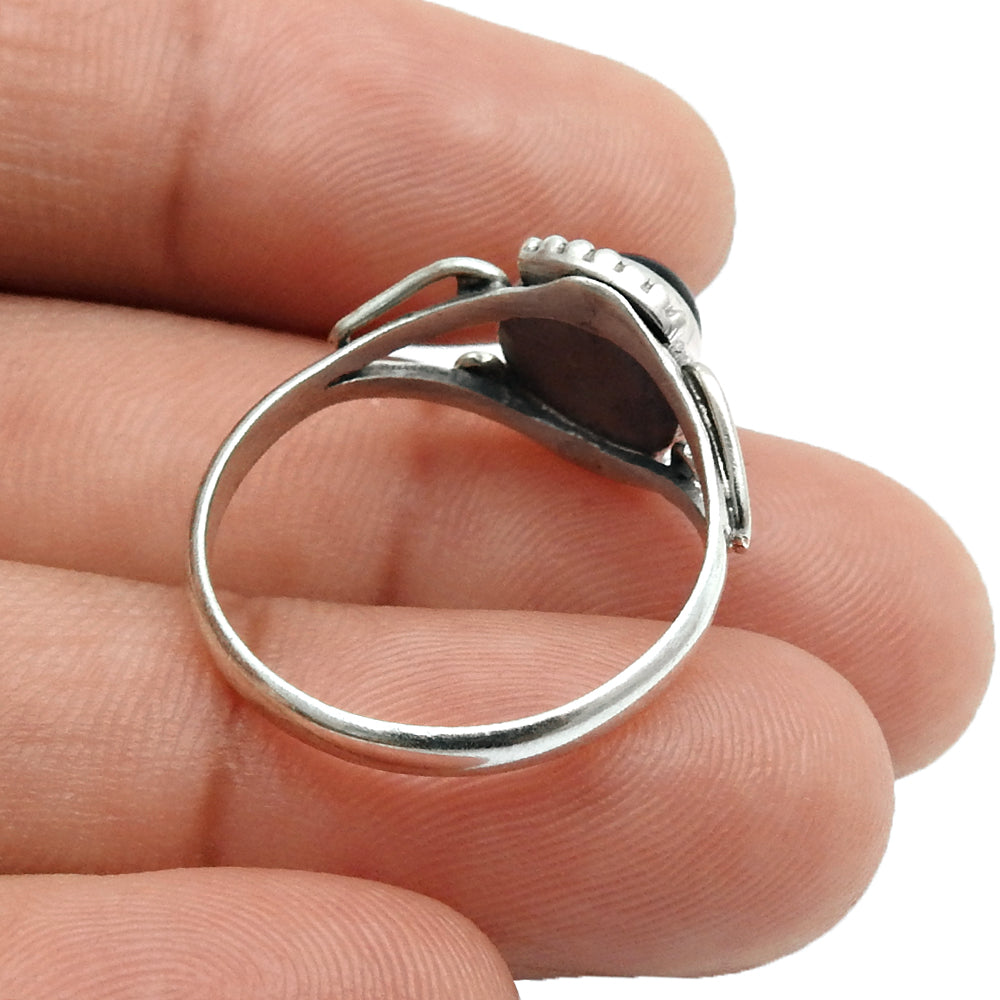 Gift For Woman 925 Silver Natural Black Onyx Gemstone Cocktail Ring S15