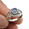 Natural Labradorite Gemstone Cocktail Blue Ring 925 Sterling Silver U15