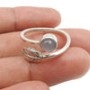 Natural Rose Quartz 925 Silver Cocktail Leaf Adjustable Ring For Girls W10