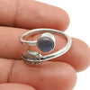 Gift For Woman Natural Chalcedony Cocktail Leaf Adjustable Ring 925 Silver A11