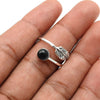 Natural Black Onyx Gemstone 925 Silver Cocktail Leaf Adjustable Ring For Girls E11