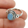 Natural Chalcedony Gemstone Cocktail Ring 925 Silver For Women N18